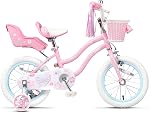 Glerc Petal Filles Vélo, 12-18 pouces Enfants Vélo pour les âges 2-9 ans Enfants, Princess Style Enfants Vélo avec roues d'entraînement & Panier & Streamers, couleurs multiples