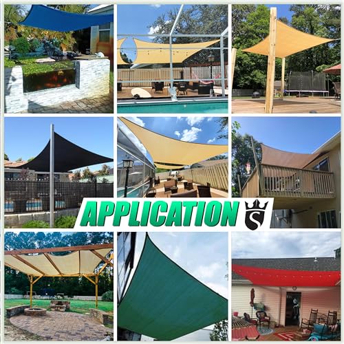 Royal Shade 16\' x 20\' White Rectangle Sun Shade Sail Canopy Outdoor Patio Fabric Screen Awning RTAPR1620 - UPF50+ 95% UV Blockage, Heavy Duty, Water & Air Permeable (We Make Custom Size)