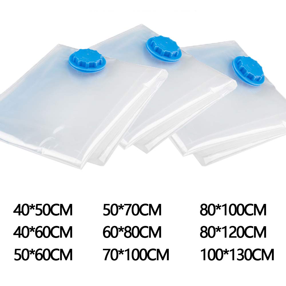 AKT Bolsas de Almacenamiento al Vacío - 4 PC Fuerte Bolsas de Vacío Reutilizables con 2 Bomba (Mano/Eléctrico) Reutilizable para la Ropa de Cama Edredones Almohada
