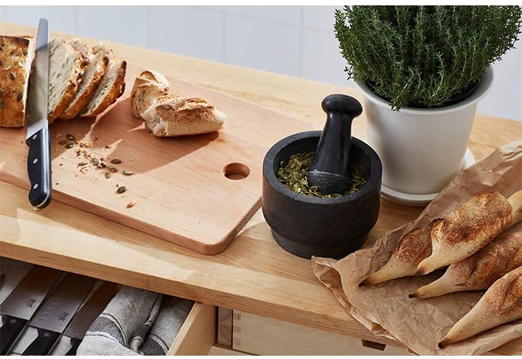 Mörser- und Stößel-Set aus poliertem Marmor für Guacamole – robust, groß und elegant