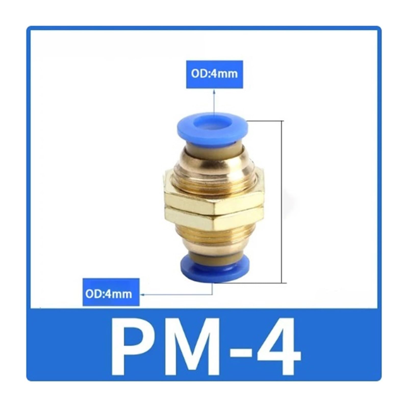 Raccordo rapido in ottone for tubo flessibile dritto PM Air Pneumatic da 4 mm a 12 mm di diametro esterno, con attacco rapido a pressione One Touch nel connettore del gas(PM10,10pcs)