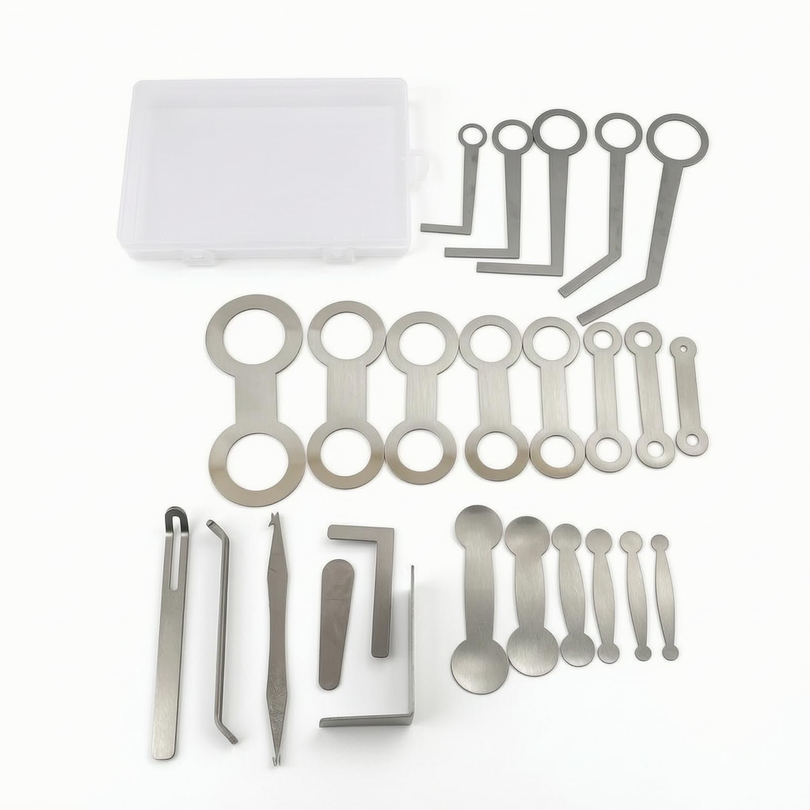 25 Pezzi Kit di Livellamento Cuscinetti con Scatola in Metallo Kit con Custodia Resistente Attrezzi per Musicisti