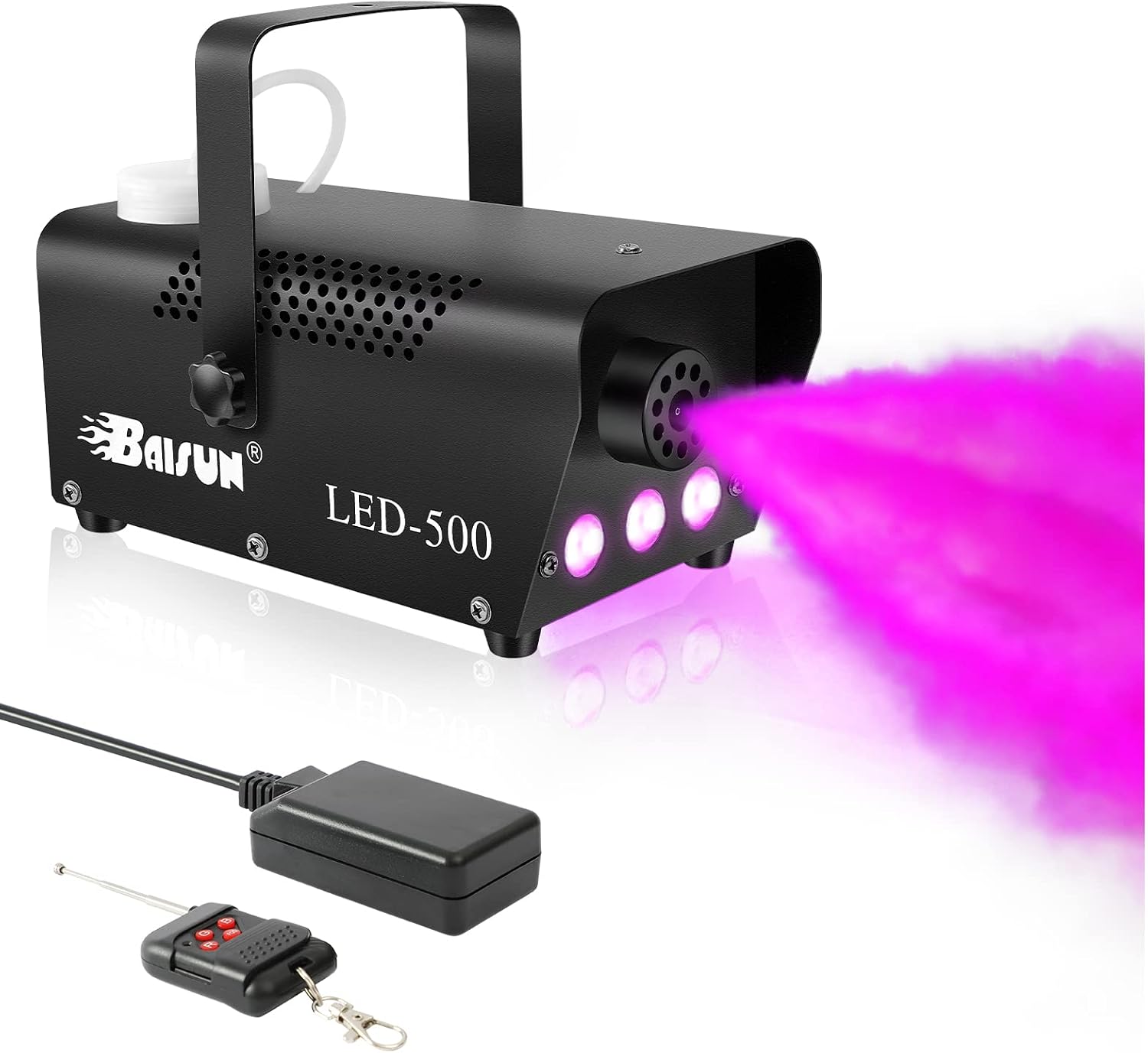 Fog Machine With LED Lights Baisun 500W Wireless Remote Control Smoke Machine For Wedding Christmas Halloween Birthday Party