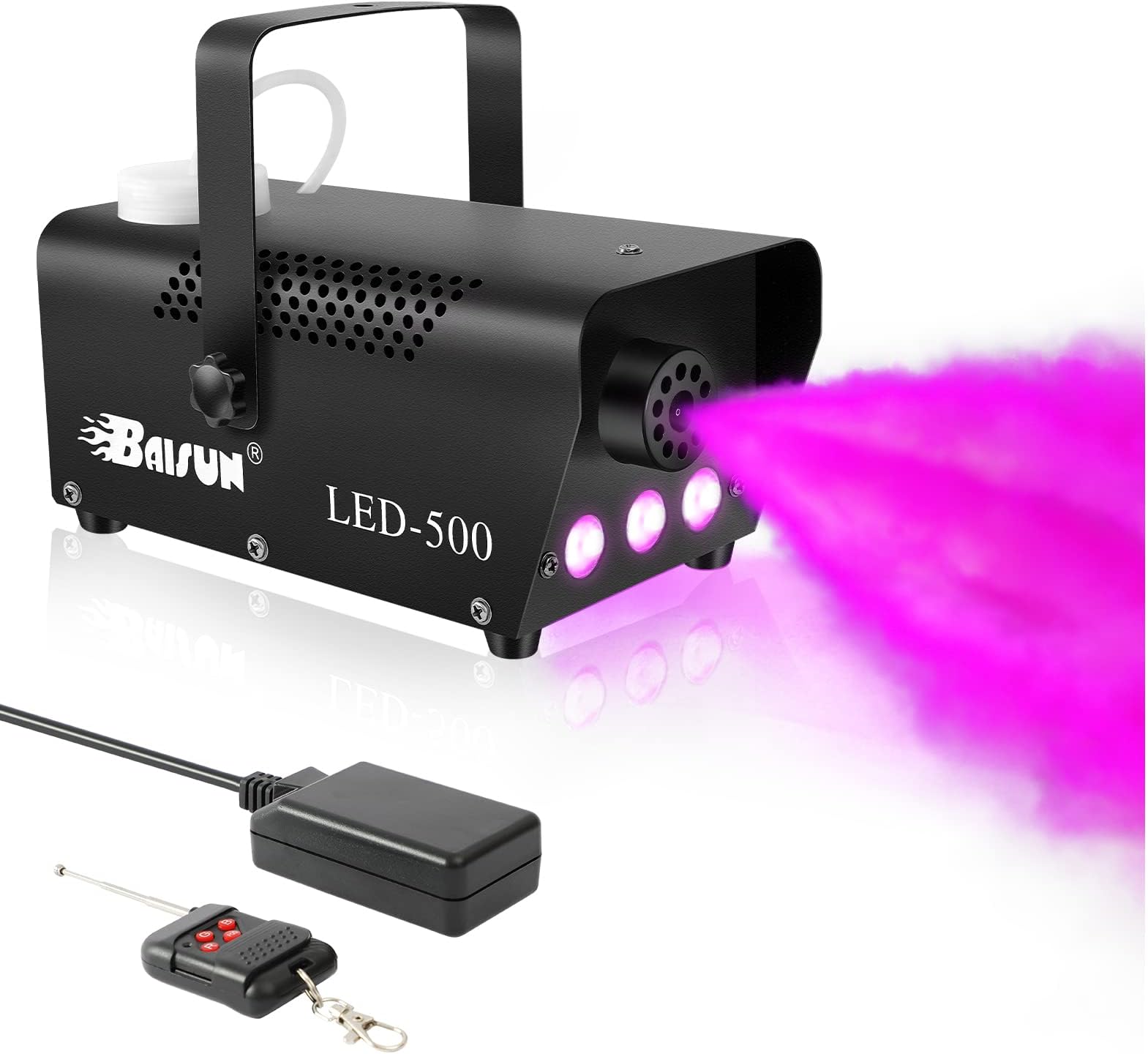 Fog Machine With LED Lights Baisun 500W Wireless Remote Control Smoke Machine For Wedding Christmas Halloween Birthday Party