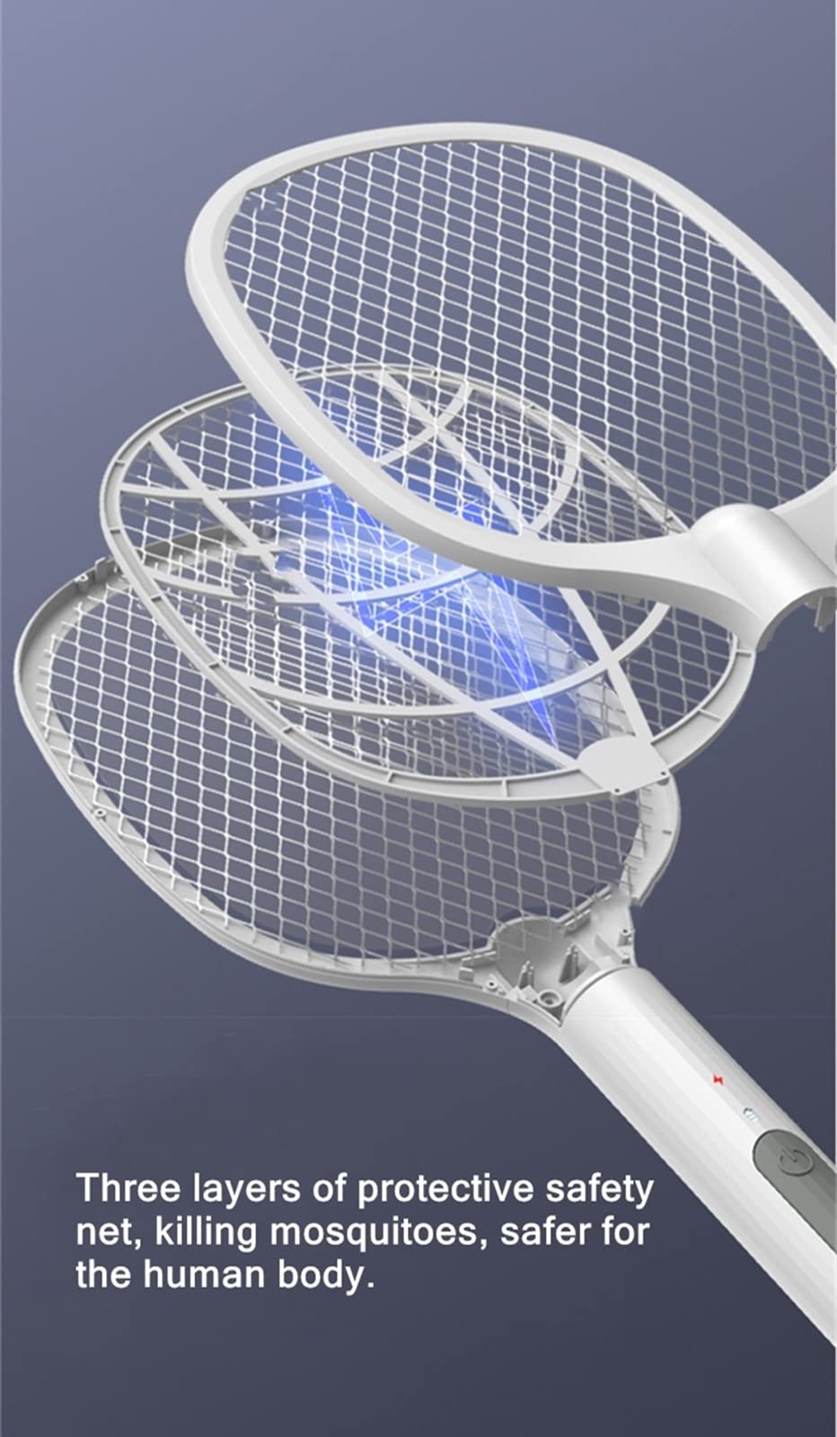 FAXIOAWA Matamoscas eléctrico, matamoscas eléctrico Recargable por USB de 3000 V y lámpara antimosquitos UV 2 en 1, con Base de Carga, Blanco (S)