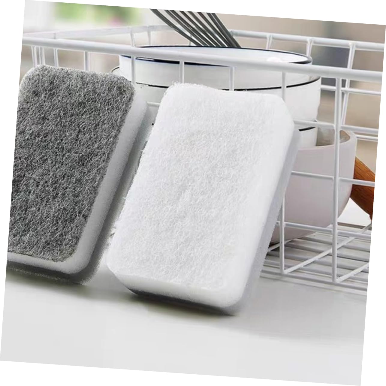 BESTYASH 3 Series Estropajo Esponjas De Cocina Depuración Absorbente Deber Fregadora De Platos Beto Doble Toallita De Limpieza De Esponja Almohadillas para Limpiar Ollas Gris 10 Piezas X 3