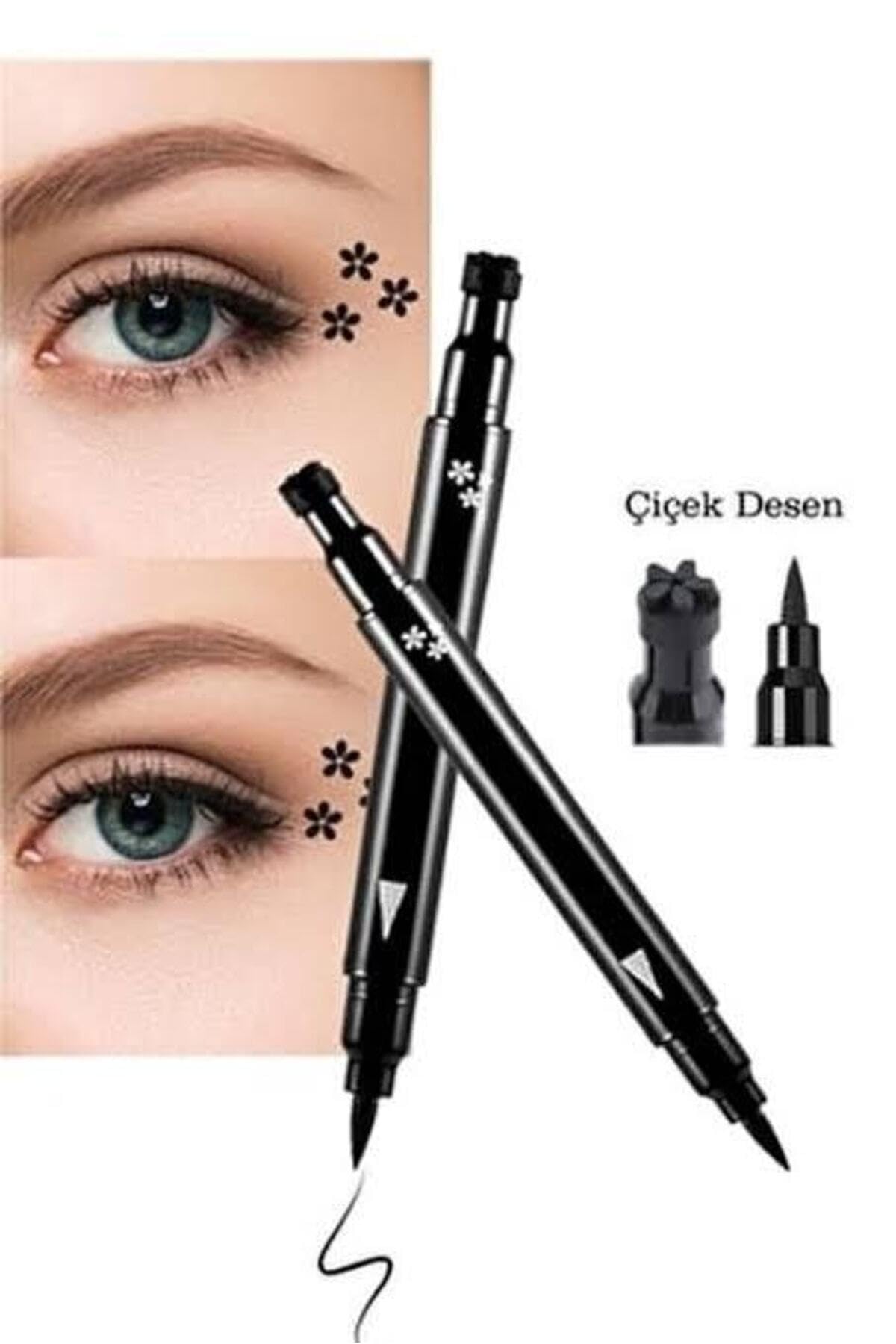 Hb Tasarım Çift Taraflı Çiçek Desenli Kalem Eyeliner, hbtasarim12cıcek1