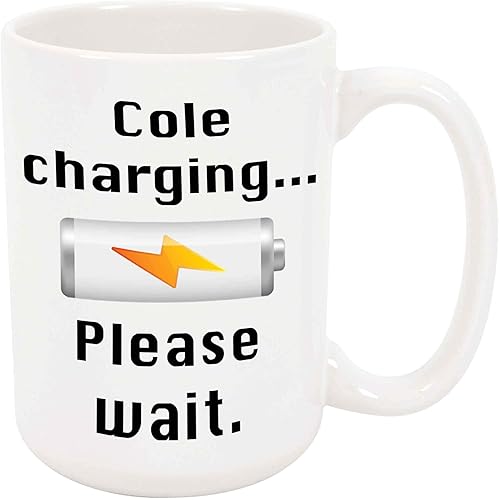 Miniatura 1 de Cole Charging - Taza de café personalizada de cerámica con nombre, taza personalizada, regalo personalizado de cumpleañosNavidad, regalo de