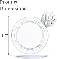 Vista 77 de I00000 60PCS Clear Gold Dessert Plates, Clear Plastic Plates with Gold Rim 7 Inch, Fancy Disposable Wedding Plate Heavy Duty for Thanksgiving