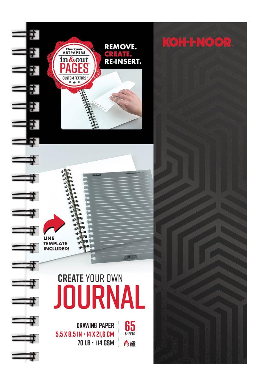 Journal ligné Koh-I-Noor avec modèle, carnet de notes aux finitions soignées