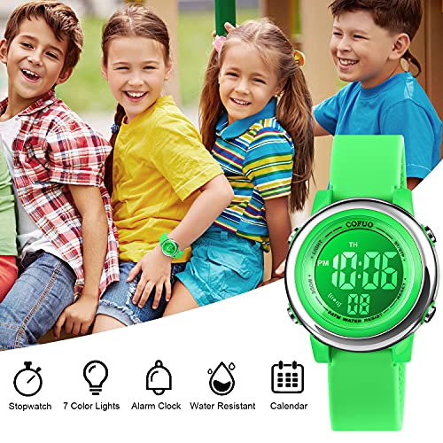 image for cofuo Kids Digital Sport Waterproof Watch for Girls Boys, Kid Sports O