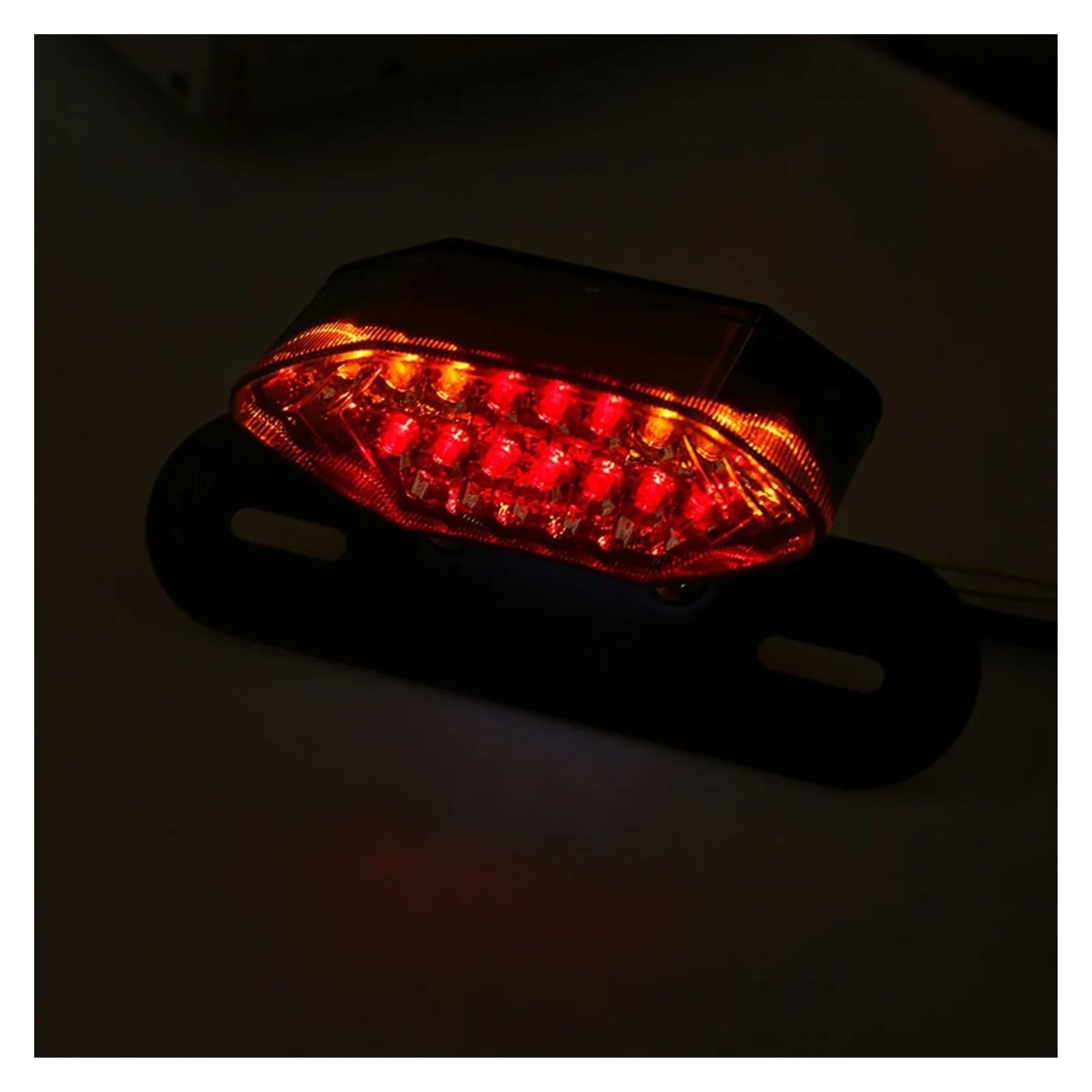 Moto luce freno targa lampada stop Luce targa universale per moto, base nera, indicatore di direzione, coda freno