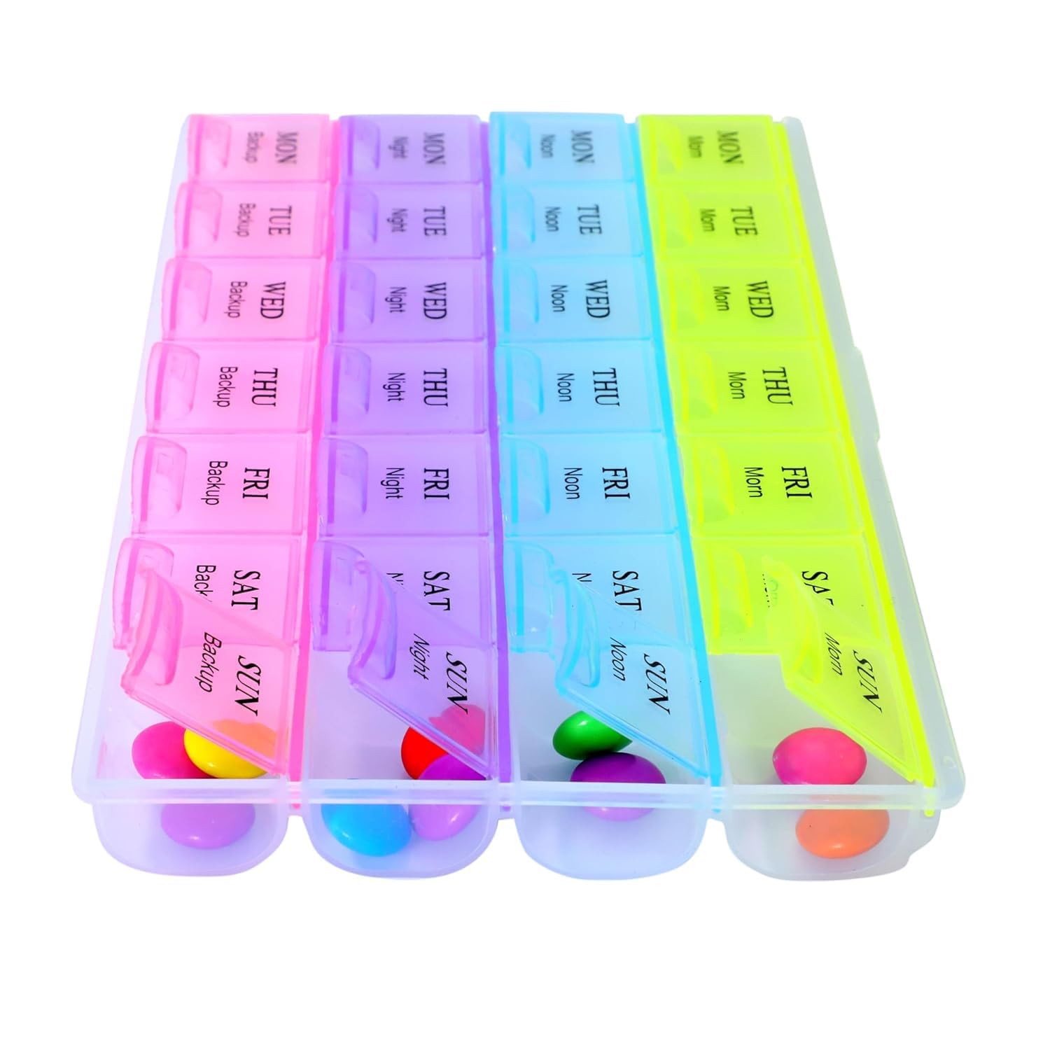 Pill Medicine Organizer Reminder Storage Box | 28 Days / 4 Weeks Medicine Planner | Durable BPA-Free Plastic Tablet Organizer | Daily Dose Medicine Storage Case | Pack of 1-image-37