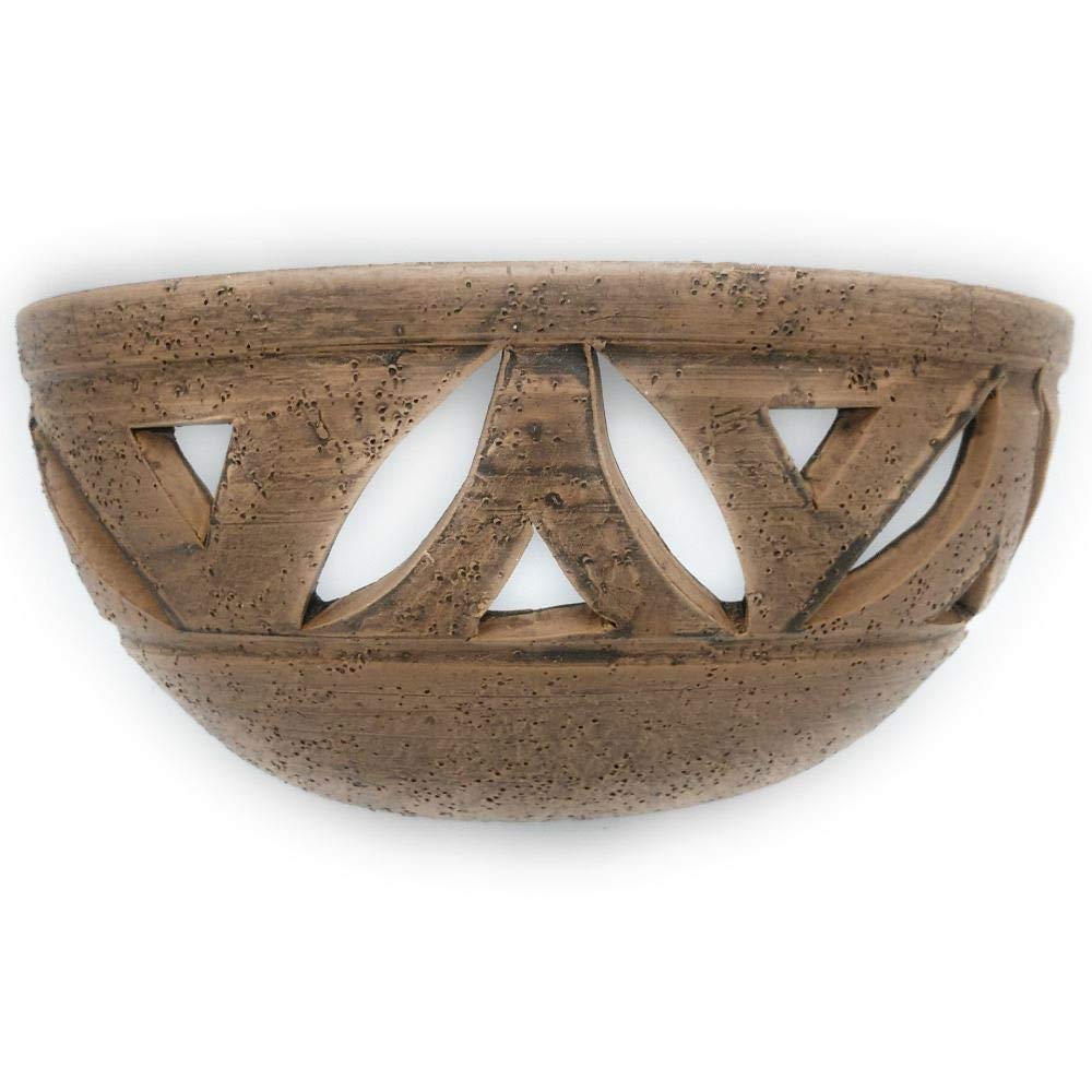 Aplique de pared para colgar de barro rustico luna ext. e int. 28x14cm
