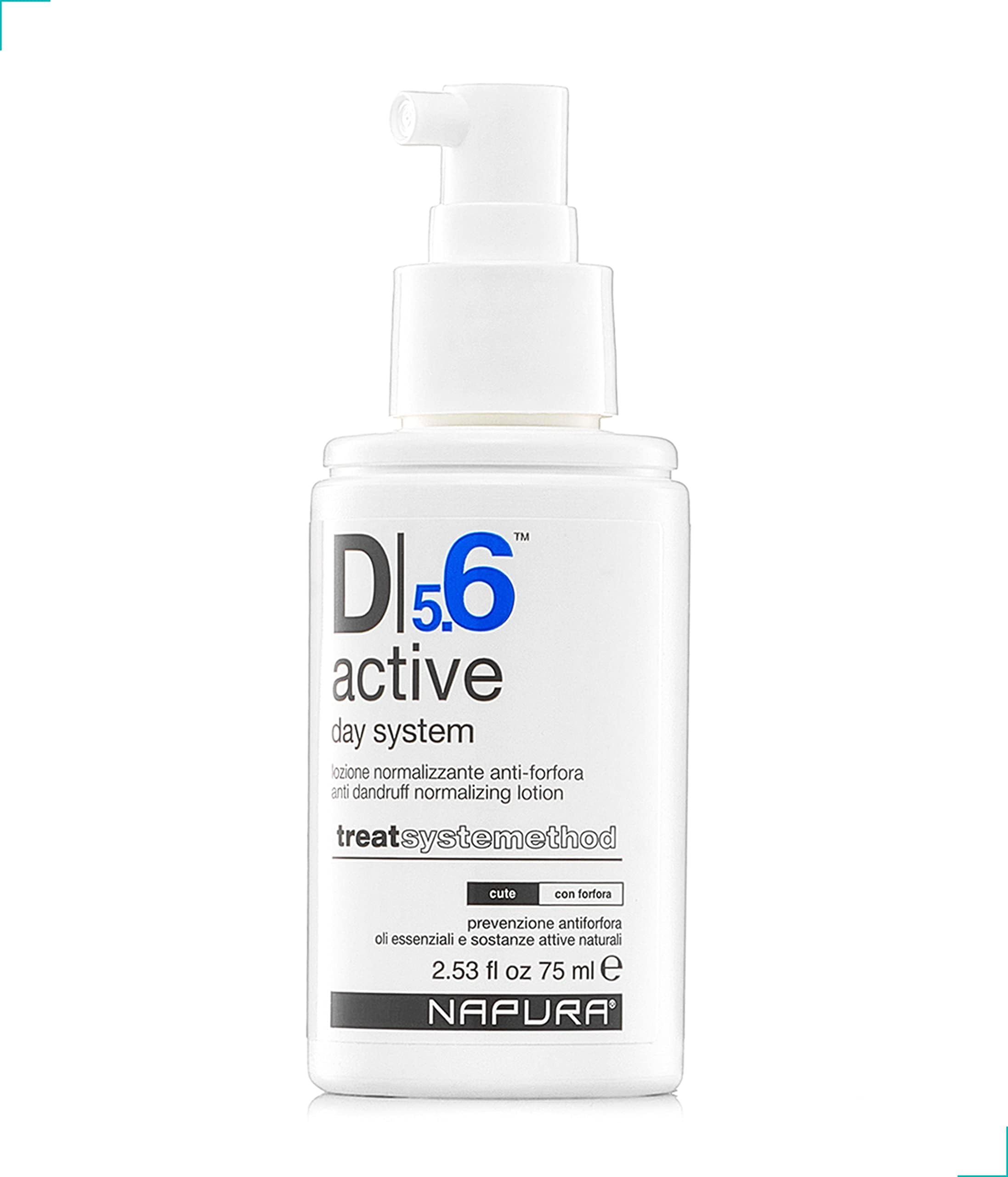 NAPURA D5.6 Anti Dandruff Treatment with Tea Tree Oil, Salicylic Acid and Zinc (2.53 fl oz) - Natural Dry Itchy Scalp Leave In Conditioner Spray for Women and Men