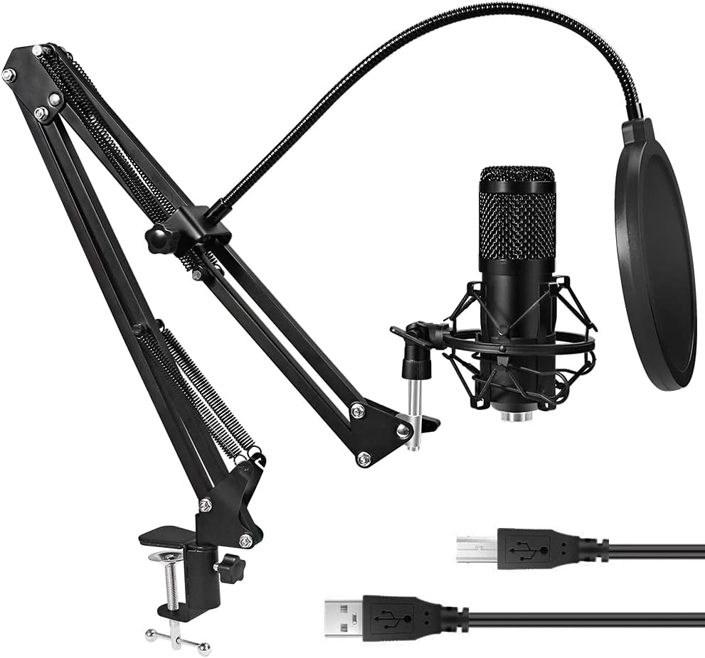 Amazon.com: Mhueni USB PC Computer Podcast Condenser Cardioid Metal Mic ...