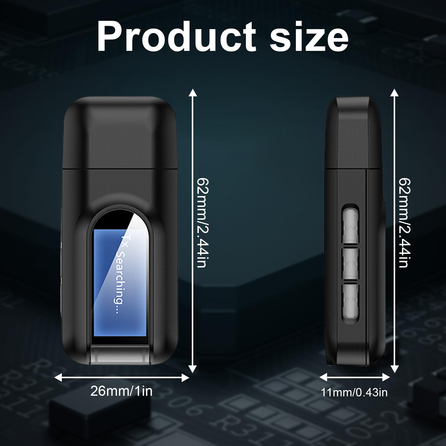 Adattatore Bluetooth Audio USB 5.0: Nizirioo 2 in 1 Wireless Chiavetta Bluetooth con Cavo da 3,5 mm, Portatile Bluetooth Trasmettitore per Auto TV PC Impianto Stereo, Plug And Play