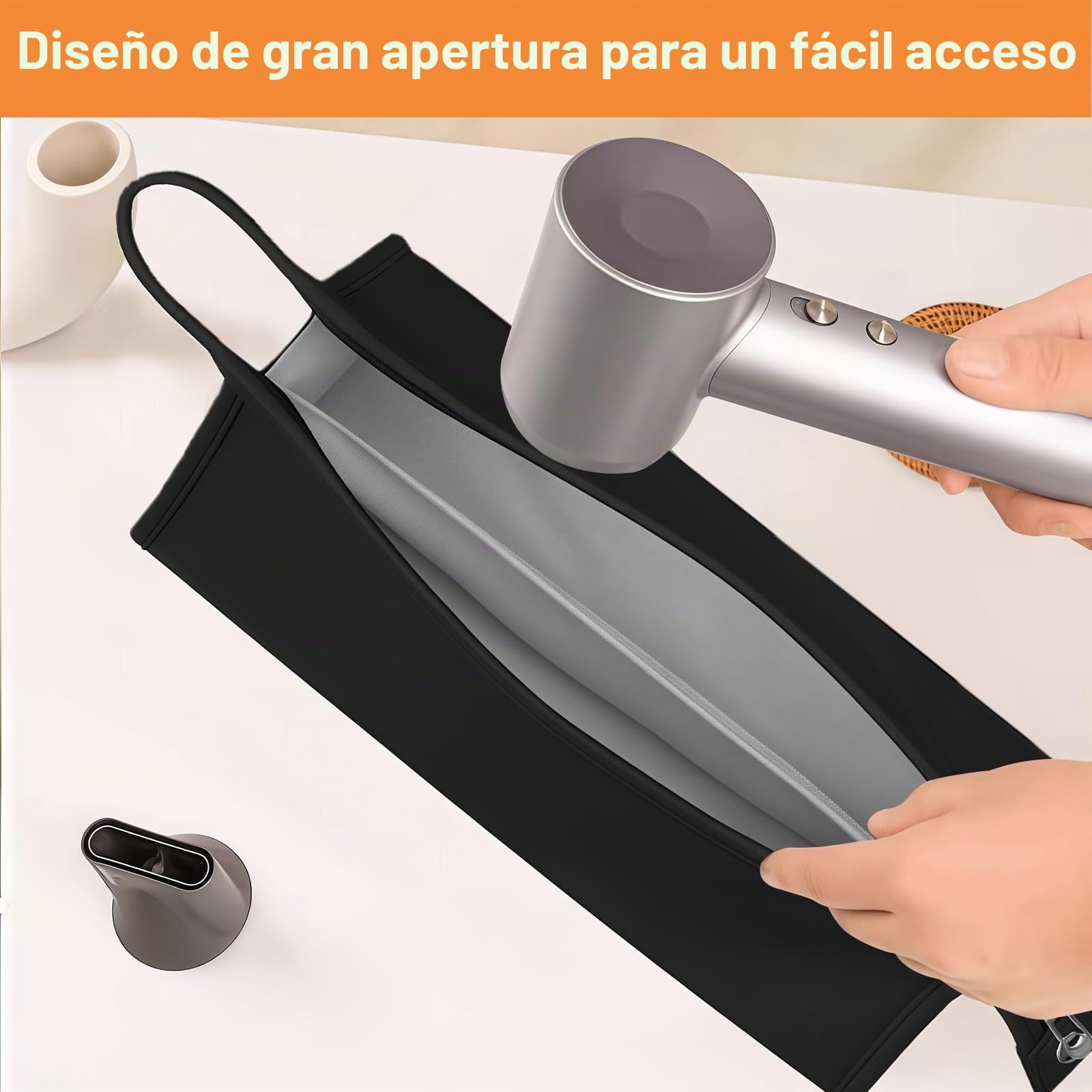 Bolsa de Almacenamiento de Viaje Compatible con Dyson Airwrap Styler y Dyson Supersonic, Bolsa de Viaje Portátil para Secador de Pelo, Funda de Transporte Impermeable para Secador de Pelo y Accesorios