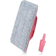 Multifunctional Glass& Window Track Cleaning Tools, Soft Frosted Glass Window Washer Cloth Brush with Study PVA Handle and Scraper, Window Cleaner Tool for Windows, Doors, Tiles Cute Pink