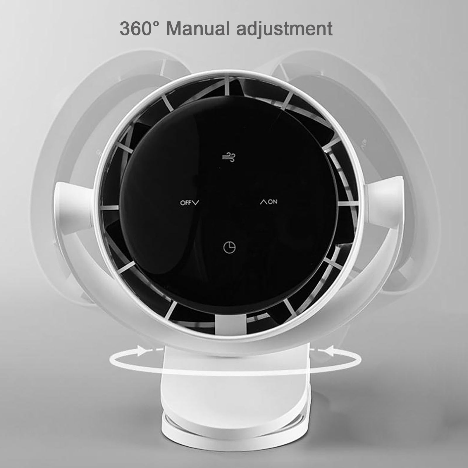 Ventilatore Portatile Ricaricabile con Clip, Ventole da Tavolo Silenziose con Clip da 4000 Mah con Display Led, Timer a 9 Velocità, Controllo della Velocità Infinita a 100 Fasi, Ventilatore Rotante
