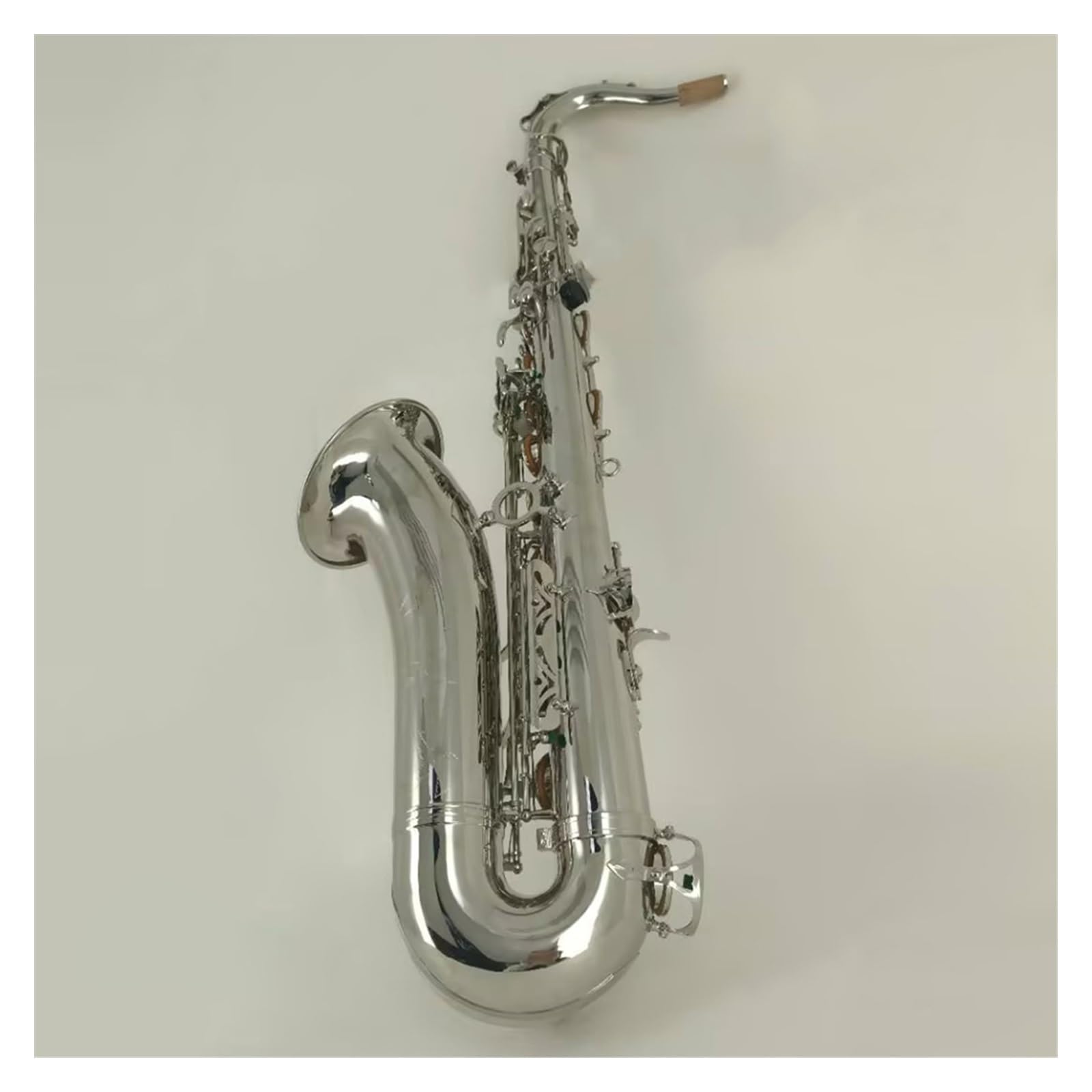 Sassofono Tenore Carve Pattern Strumento A Fiato Sib Ottone Laccato Argento Sax Con Custodia Altri Accessori Sassofono per principianti Kit