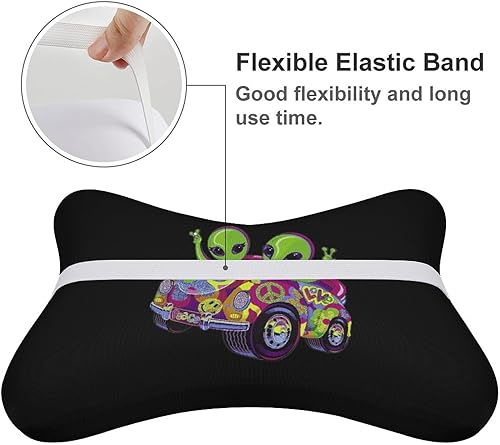 Miniatura 3 de Aliens in Car - Almohada para reposacabezas de coche, 2 unidades, espuma viscoelástica, almohada de cuello para acampar y viajar