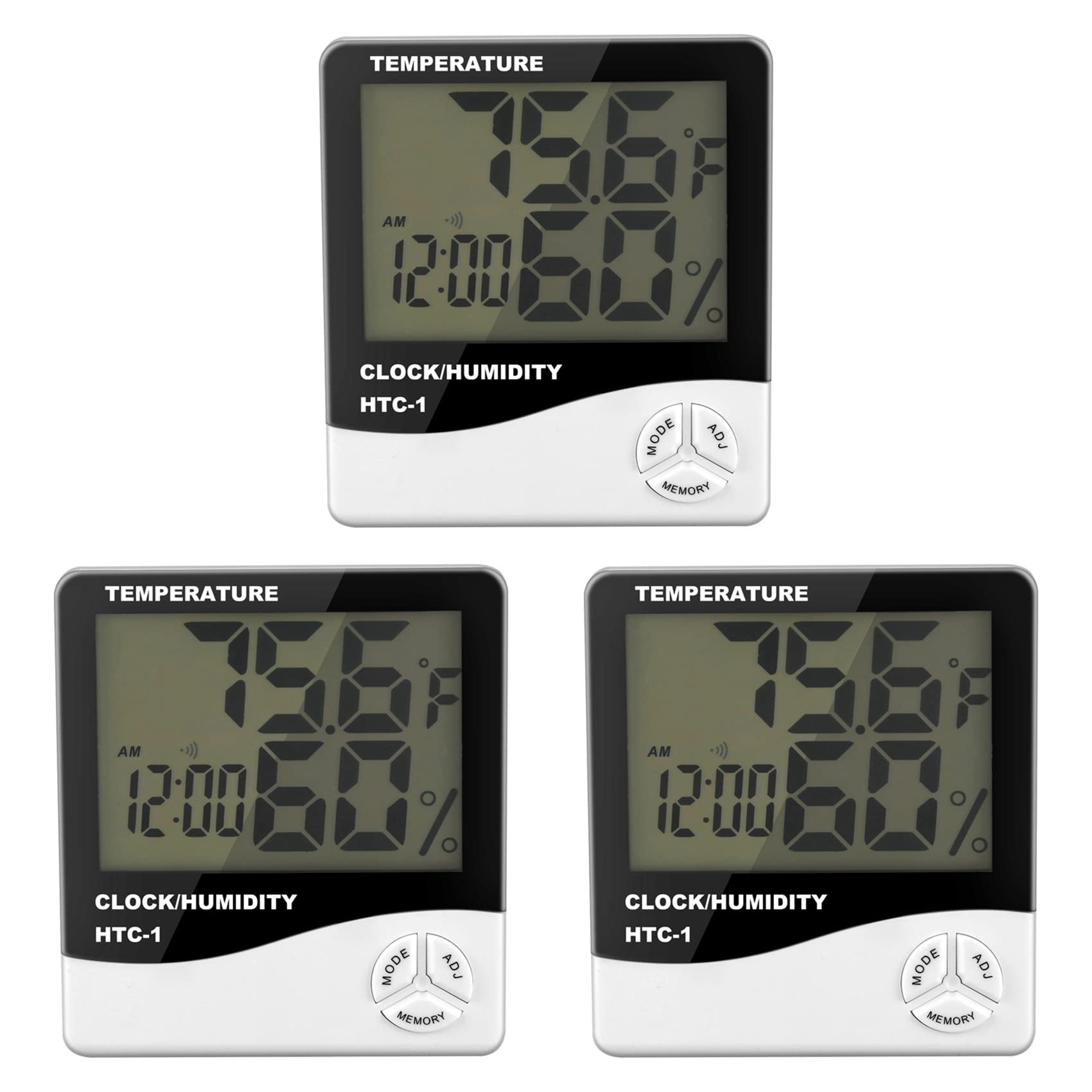 Hndhbfgrt 3X Digital LCD Indoor Outdoor Room Electronic Temperature Humidity Meter Thermometer Hygrometer