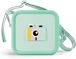 Kidamento Soft Silicone Camera Case - Durable and Adorably Stylish Bag - Promotes Comfort and Independence Original Green