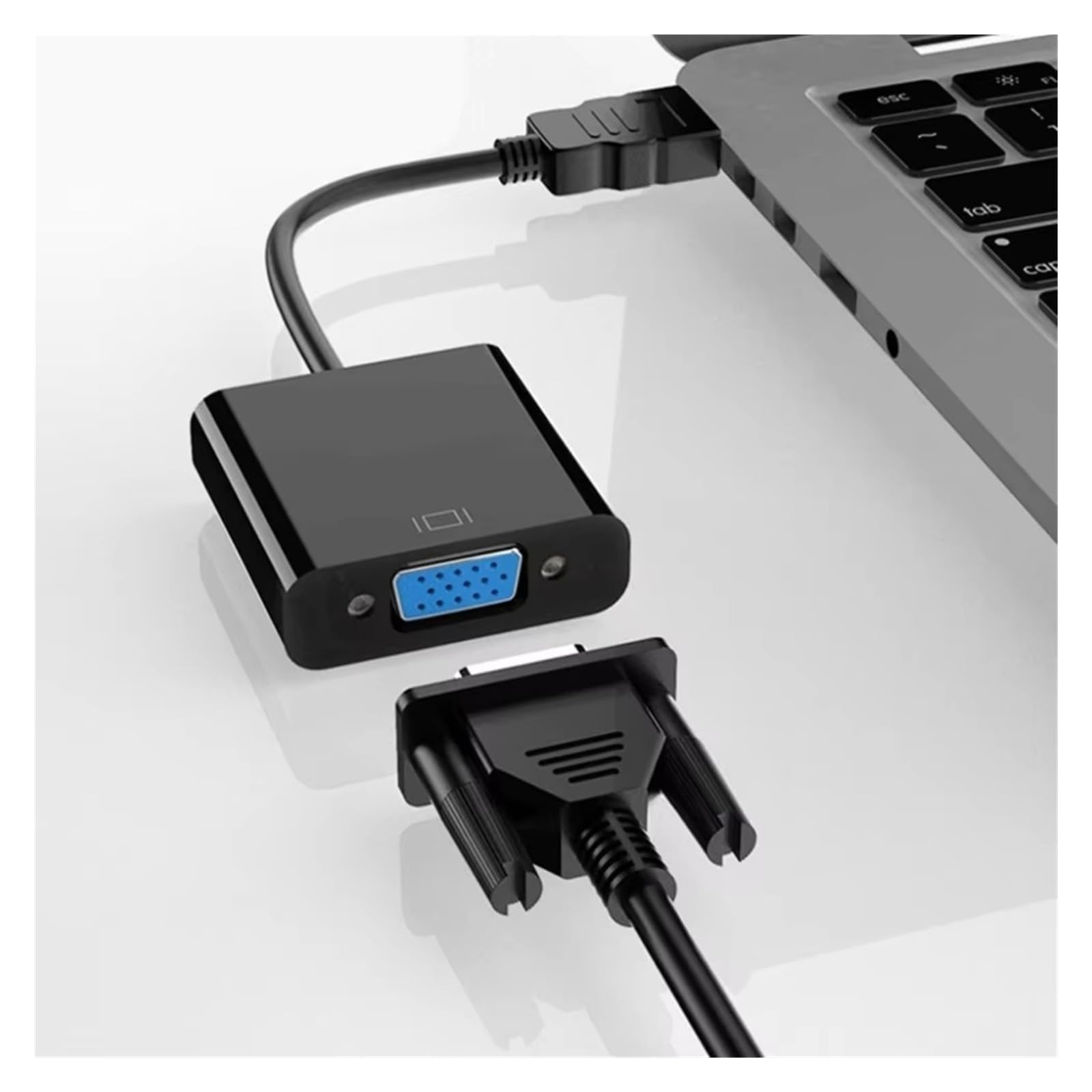 1080P HDMI to VGA Male to Female Adapter Converter for PC Monitor(Black)