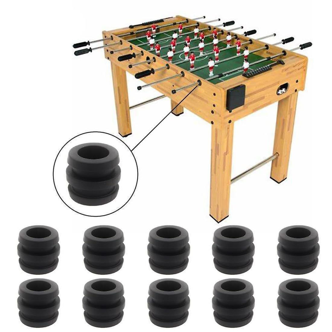 RLECS 4 Boccole Per Biliardino - Cuscinetti In Plastica Per Aste Da 16 Mm, Adatti Per Spessori Tavolo 23-34 Mm