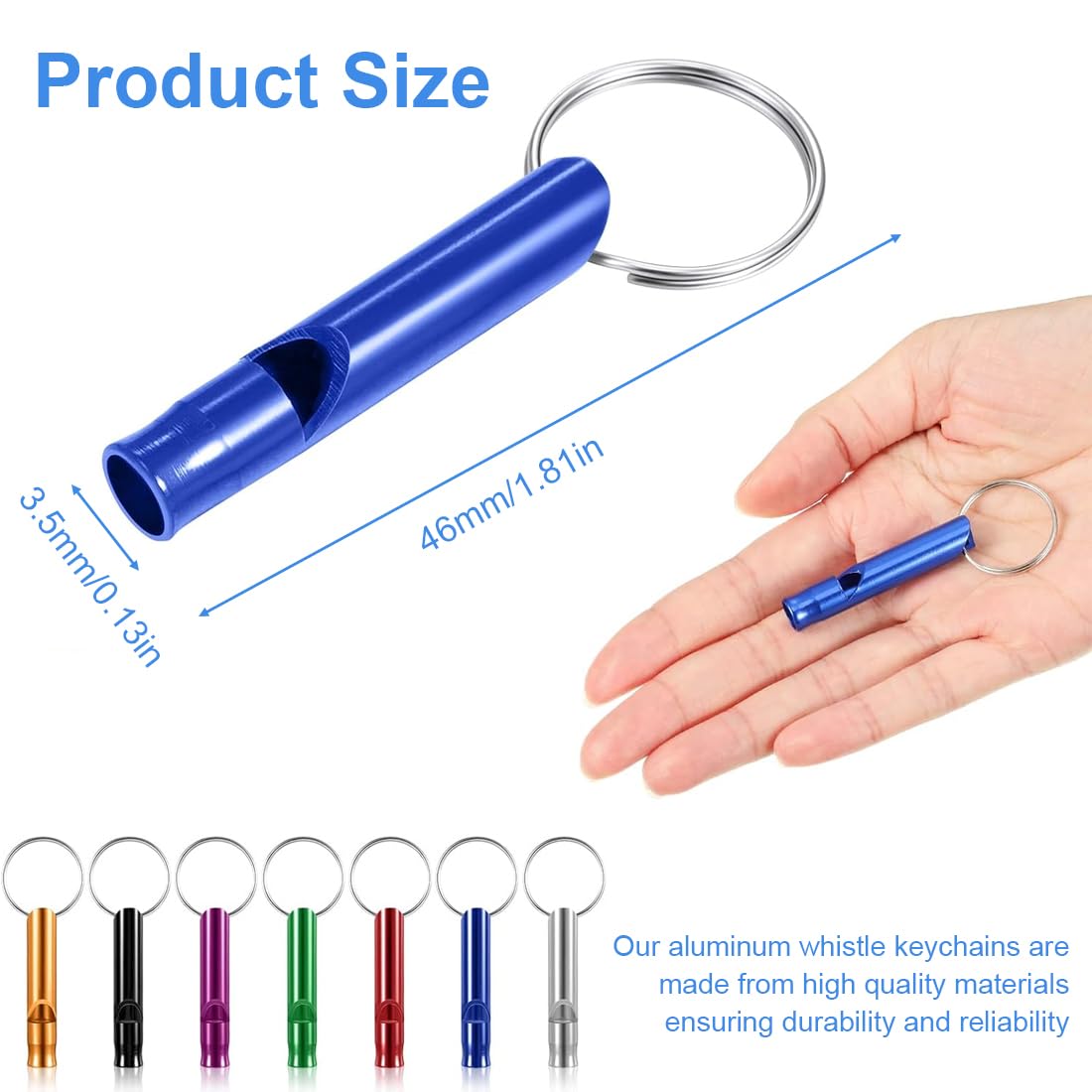 21 Sifflets De Survie Aluminium Avec Porte-clés - Son Fort, Léger, Pour Camping, Randonnée, Sport Et Urgences