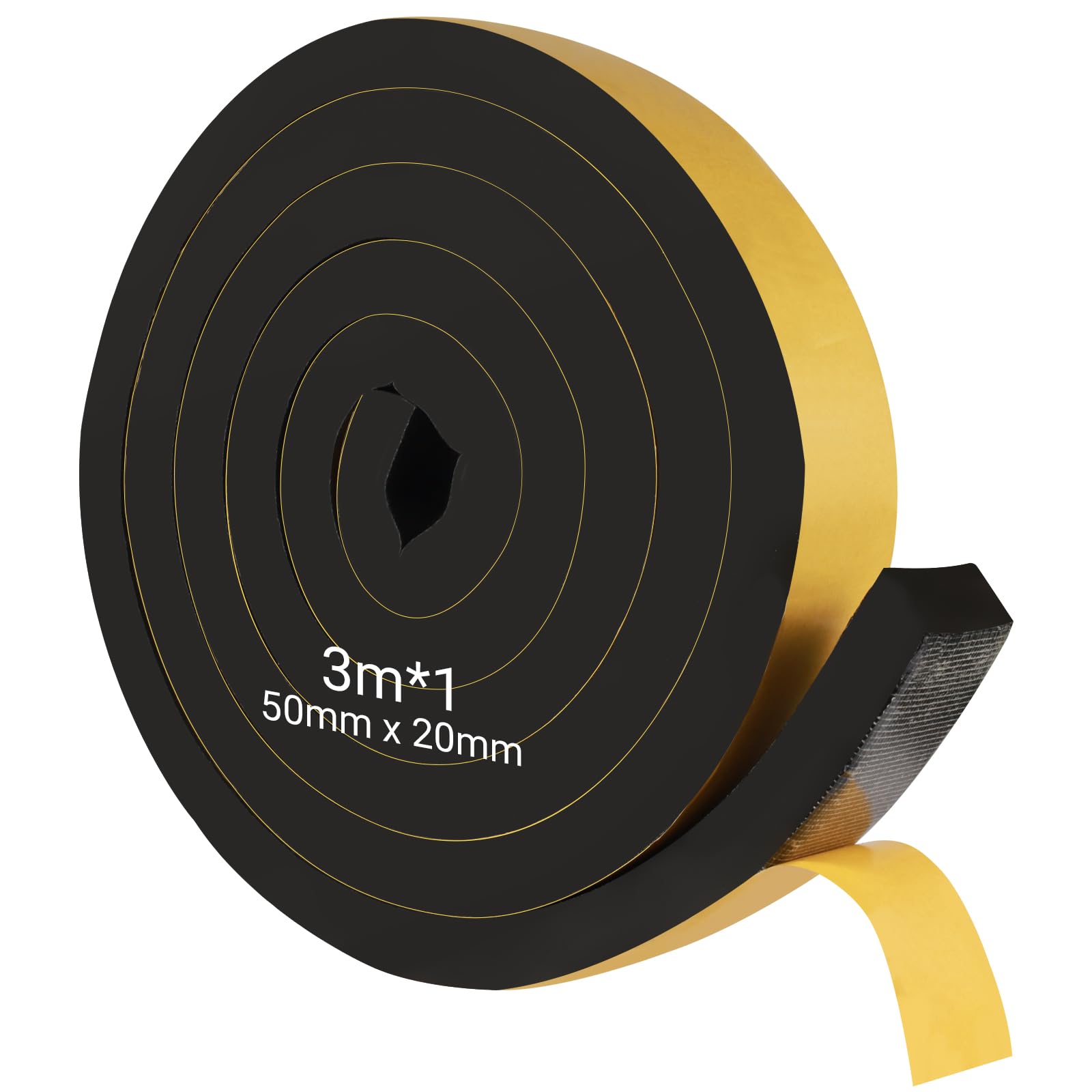 50mm(W) x20mm(T) Self Adhesive Foam Strip 1 Roll Total 3M Long Foam Tape