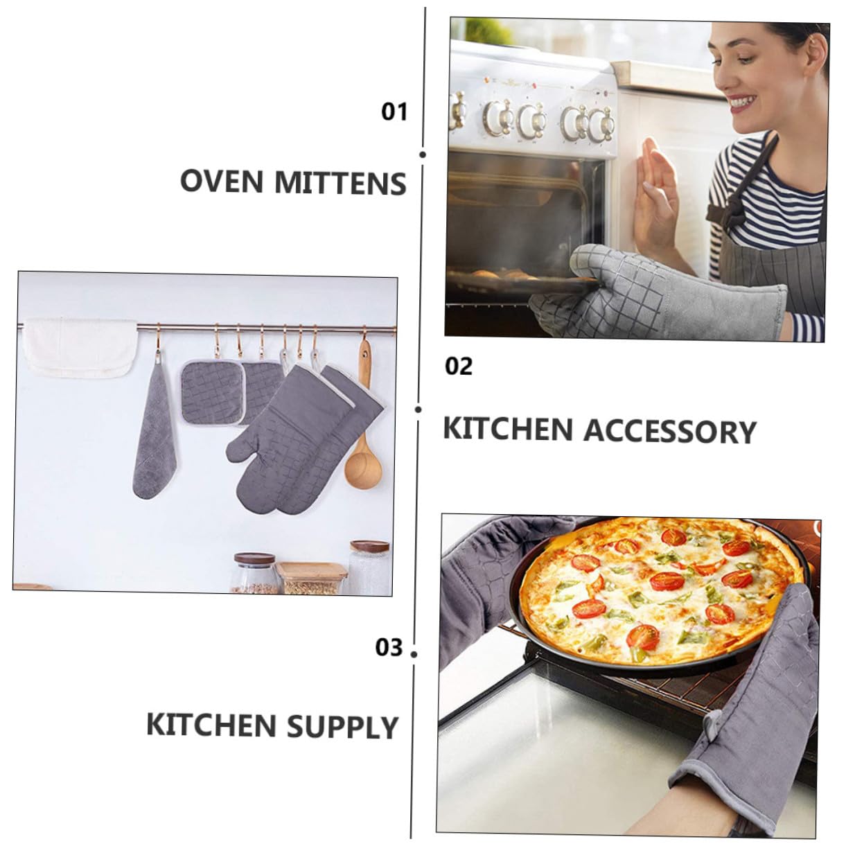 Ipetboom Four Résistant Chaleur de Cuisine Anti-brûlure Protection pour Cuisson Maniques pour Four à Micro-Ondes