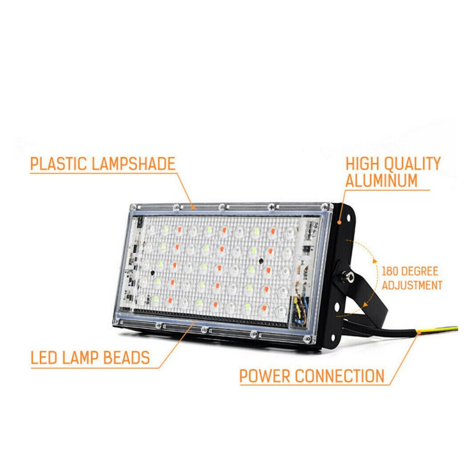 Faretto LED da Esterno, Tuya Smart Floodlightled Lampada da Ricerca Stradale da Giardino Impermeabile for Esterni 30/50 / 100W RGBCW Dimmerabile,per Giardino Corridoio Cortile(100W)