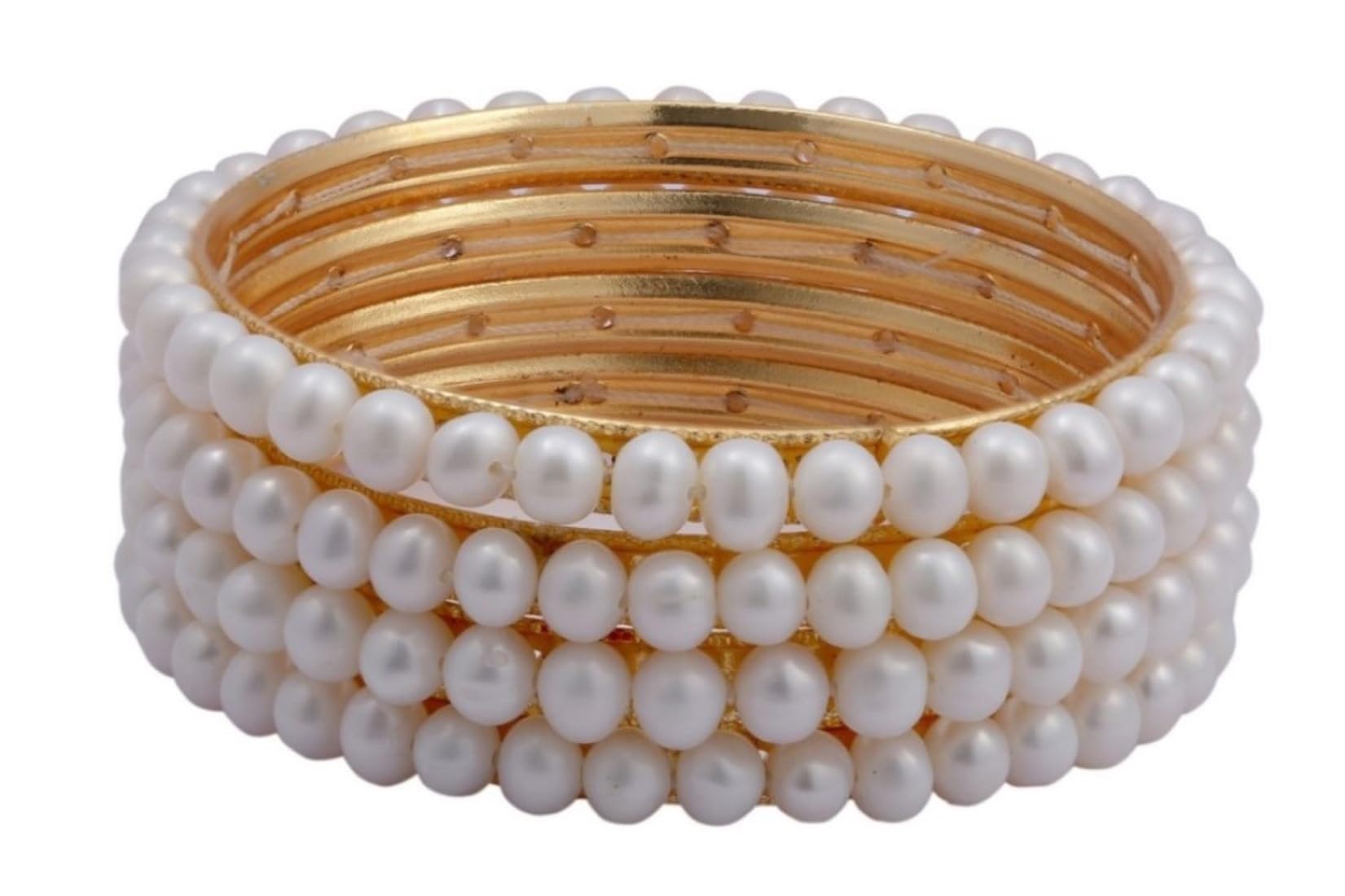 D.D Pearls freshwater pearls 4 bangles set size 2.4 for women and girls with brand certificate of authenticity of pearls (B00QMFQB8W) Amazon Price History, Amazon Price Tracker