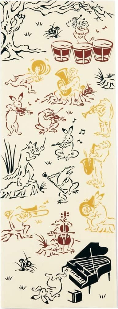 Miyamoto-Towel Kenema 50157 Infected Hand Towel, Made in Japan, 13.8 x 35.4 inches (35 x 90 cm), Orchestra