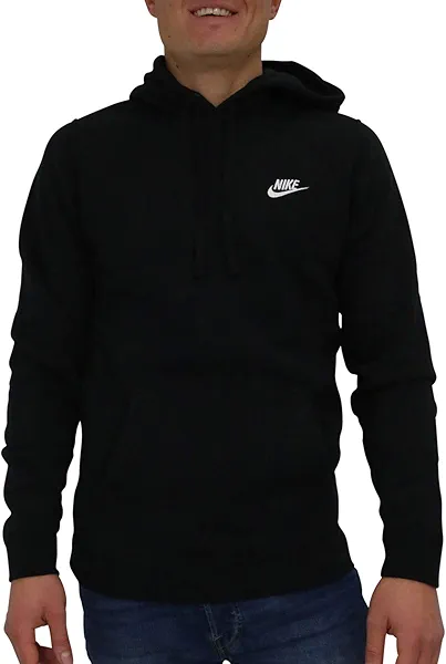 Nike Men's Sportswear Club Pullover Hoodie, Black/Black/White, X-Large Tall