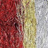 Gift Boutique Christmas Tree Tinsel Icicles Total 6000 Strands Includes 1000 Silver Icicles, 1000 Gold and 4000 Red Strands for Christmas Tree and Holiday Decorating