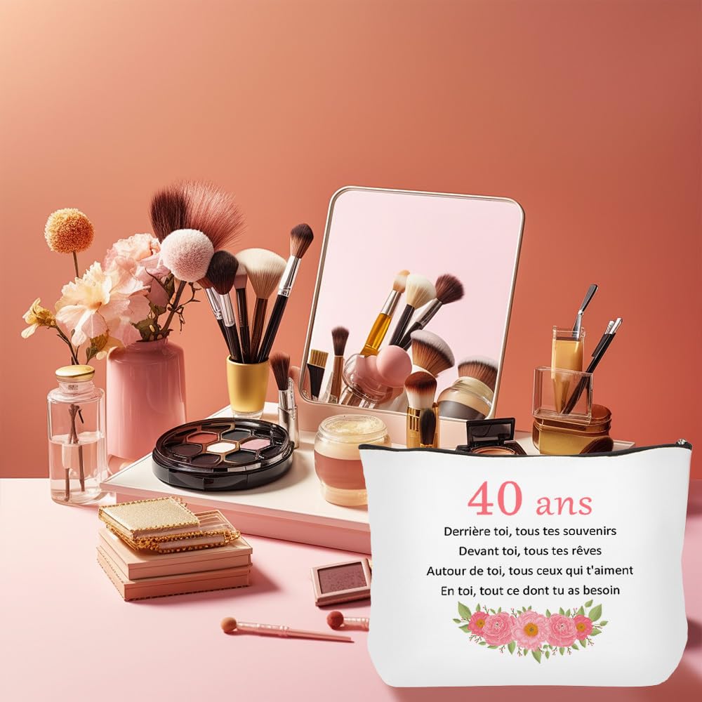Cadeau 40 Ans Femme,Cadeau Femme 40 Ans,Cadeaux Anniversaire Femmes,Idee Cadeaux Femmes Anniversaire,Trousse à Maquillage,Cadeau Noel - 4