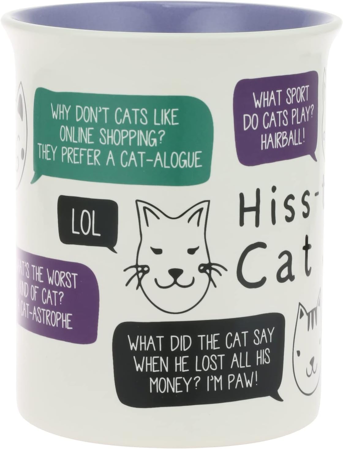 Enesco Our Name is Mud Pets Hiss-Terical Cat Jokes Coffee Mug, 16 Ounce, Multicolor - Image 2