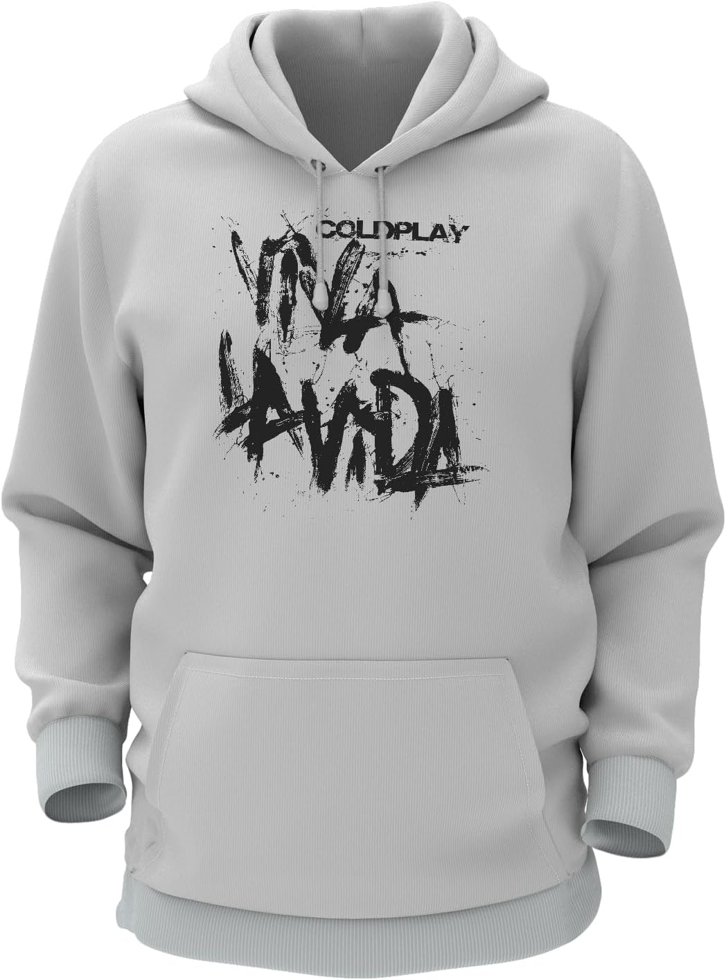 THE PRINT PLATTERMusic Band White Cotton Hoodie Bio Wash | Rock Band 330gsm Sweatshirt with Hood for Winter | H-R138