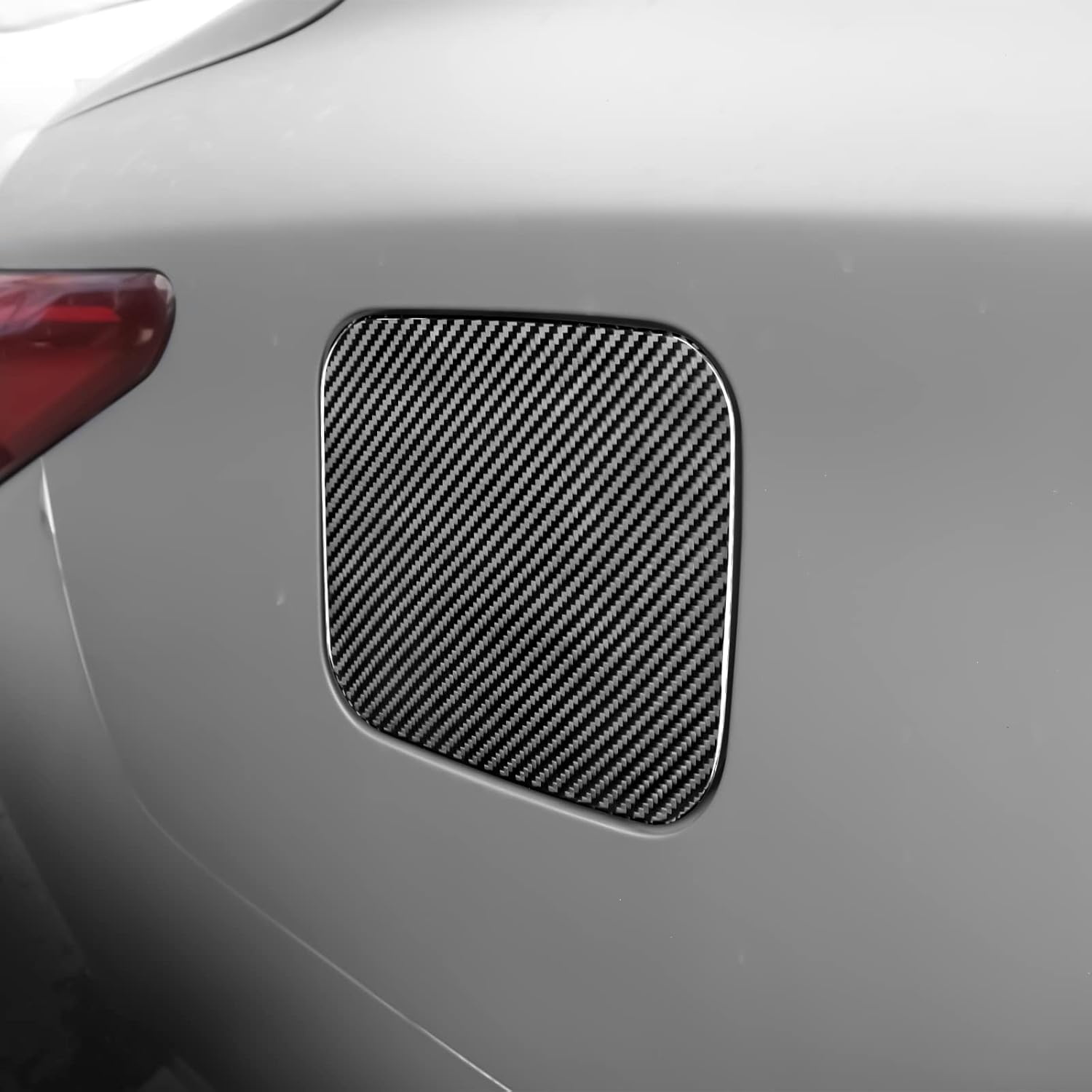 AIRSPEED Car Fuel Tank Cap Cover Gas Filler Door Cap Panel Sticker Real Carbon Fiber Car Styling Exterior Decoration for Infiniti Q50 2013-2022 Accessories (Black)