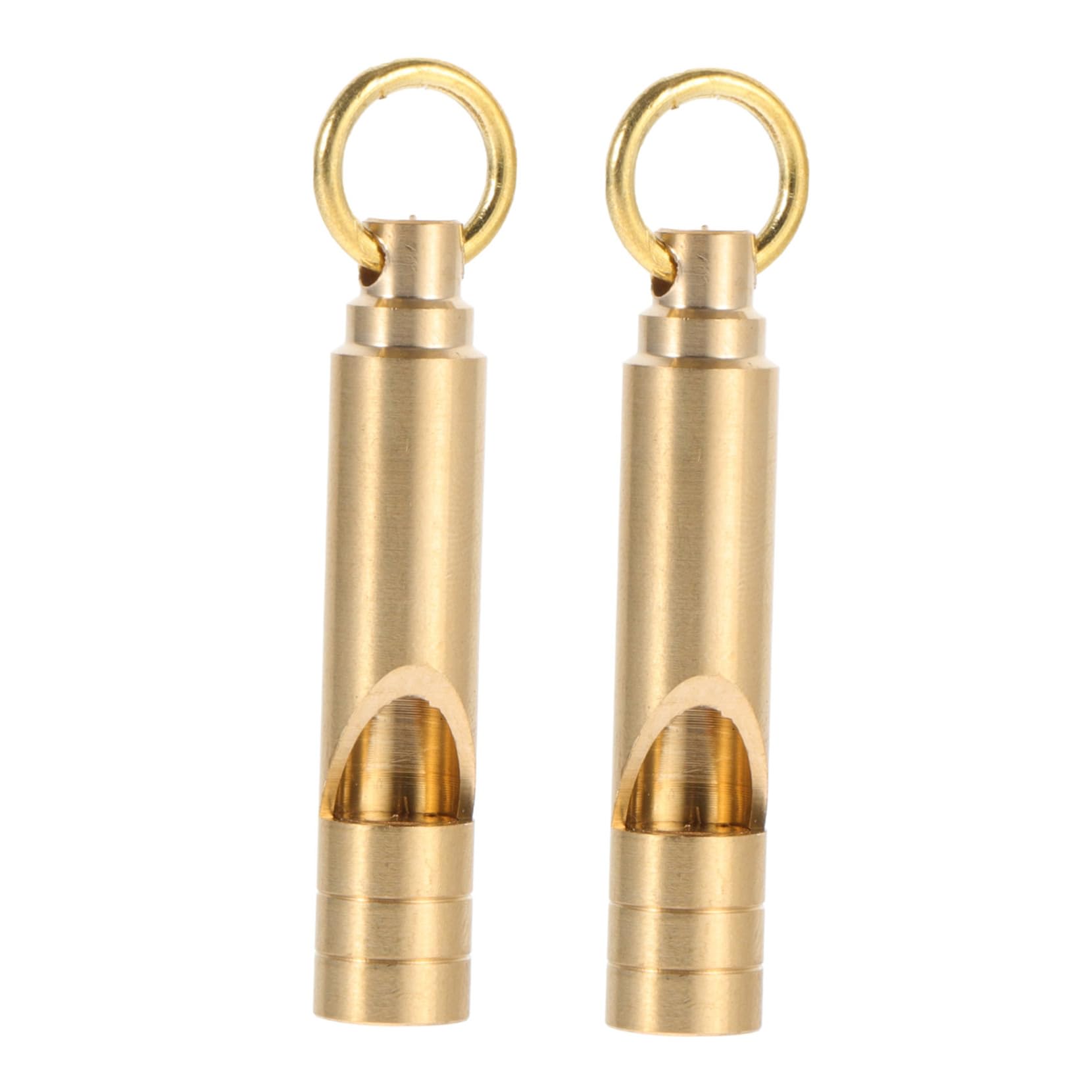 POPETPOP 2pcs Vintage Brass Whistle Lanyard Emergency Safety Whistle for Lifeguard Hiking Outdoor Activities