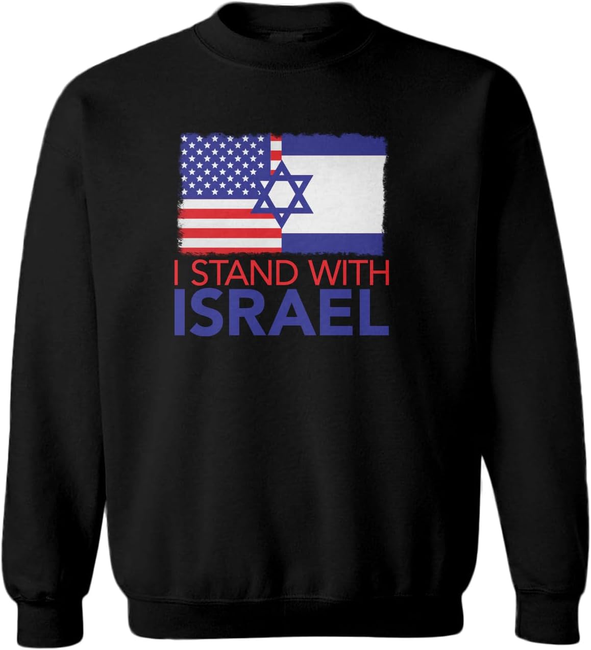 Tcombo I Stand with Israel - Israeli USA Pride Toddler Fleece Crewneck Sweater