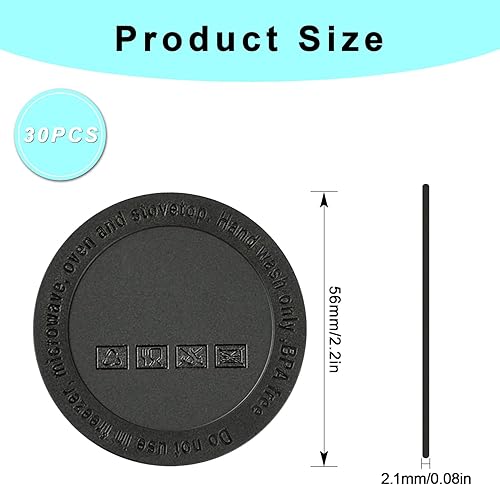 Miniatura 2 de 30 piezas de parte inferior de goma para vasos de sublimación, almohadillas inferiores de silicona autoadhesivas antideslizantes para vasos delgados