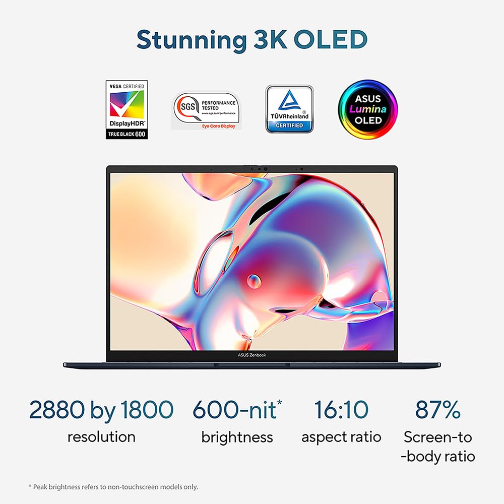 ASUS Zenbook 14 OLED UX3405CA 14.0" WUXGA OLED Touchscreen Laptop (Intel Core Ultra 9 285H, 32GB RAM, 1TB PCIe G4 SSD, Backlit Keyboard, Windows 11 Home, Wi-Fi 7) — view 5