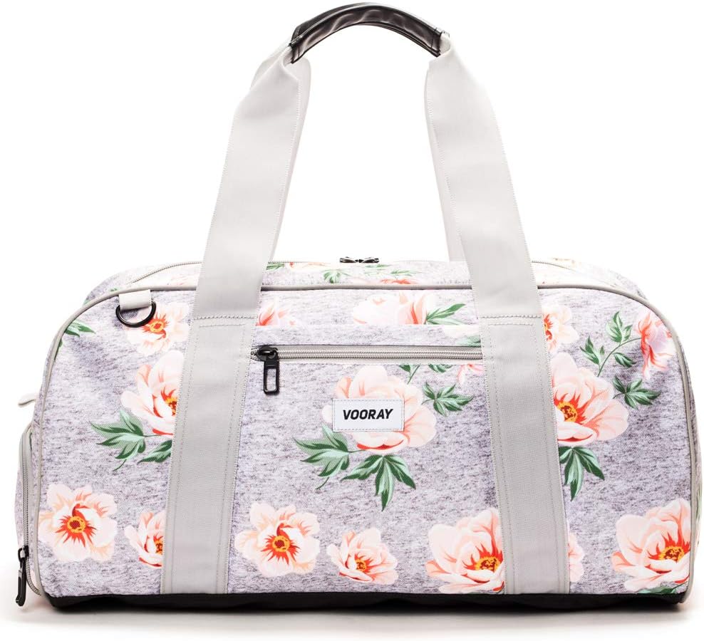 Vooray Burner Sport 21" Gym Bag with Shoe Pocket & Laundry Bag, Rose Gray