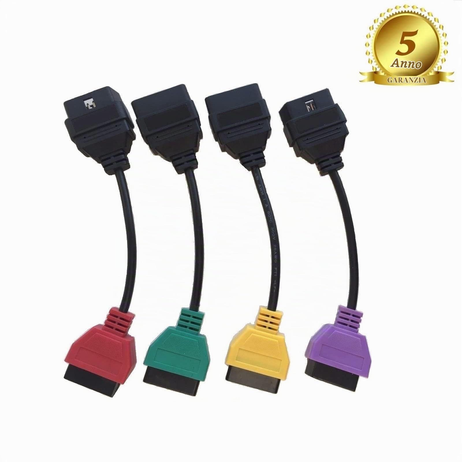 AntiBreak ECUScan ELM OBD KKL cavo motore ABS OBD2 diagnostica per auto italiane + CAN327 4 adattatori kit completo interfaccia