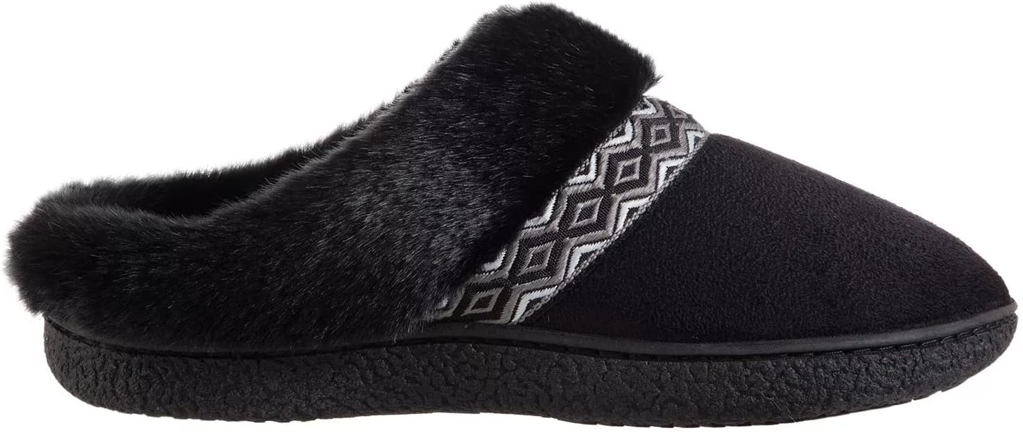 isotoner Women's Microsuede Sage Hoodback Slippers | Women Microsuede Slippers | Memory Foam Slippers