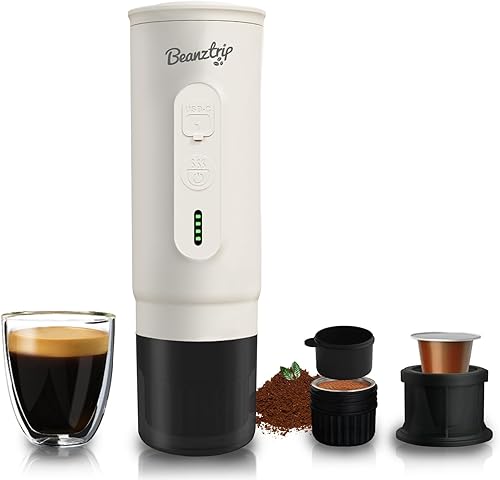 H02 PRO - Cafetera portátil para café, cafetera eléctrica para viajes, máquina de café expreso para café molido y cápsulas NS, mini cafetera de 20